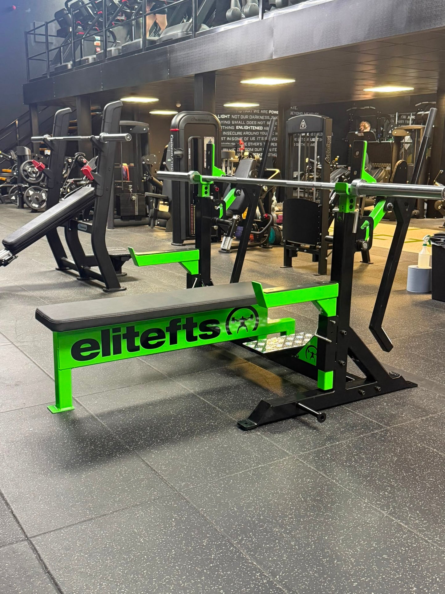 elitefts Signature Competition Olympic Bench with Safeties, Foot Lever, and Logo Panels