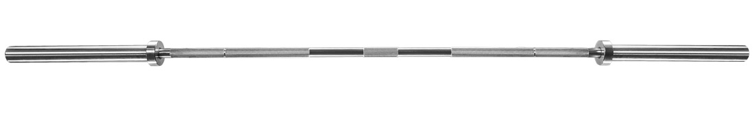 Metallic barbell on a white background